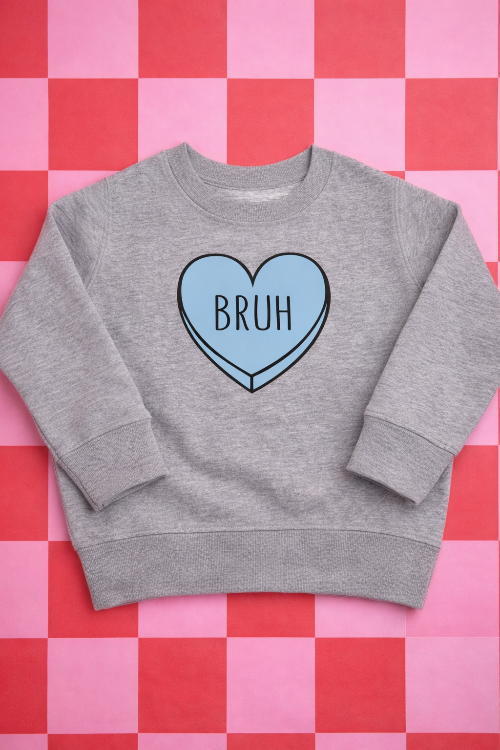 Bruh Heart Sweatshirt Valentines Day Boys Shirts Funny