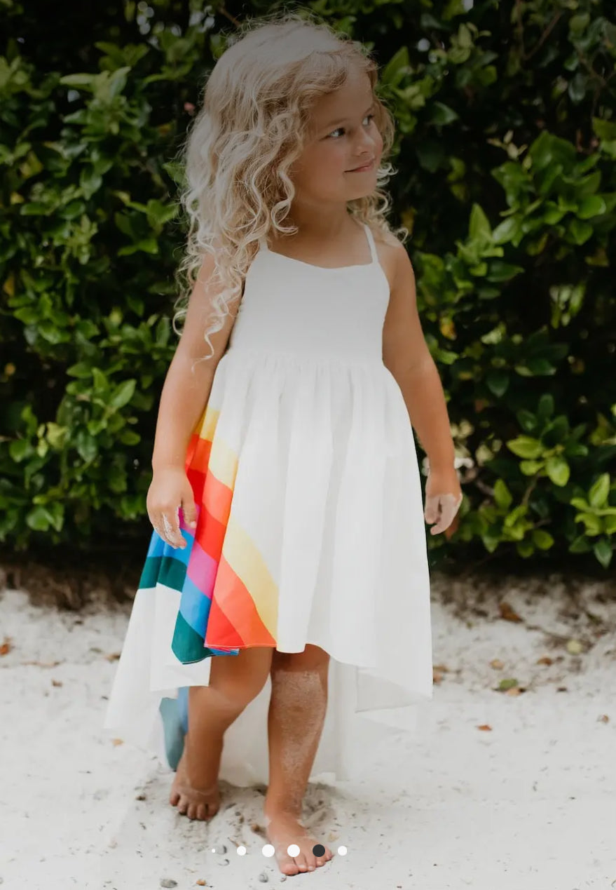 Rainbow High Low Dress - Vivid