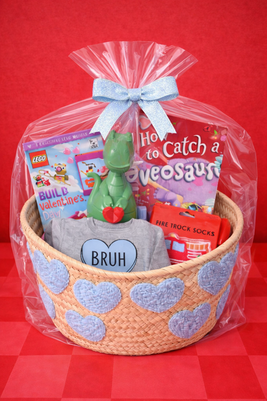 Boys Valentines Heart Basket
